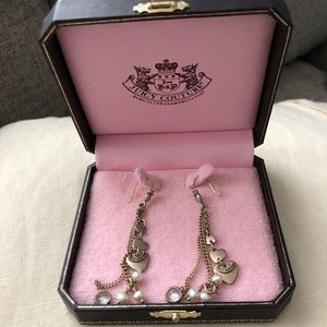 Juicy Couture gold heart drop earrings